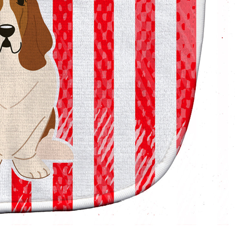 Patriotic USA Basset Hound Baby Bib Easy-Clean Baby Bib Baby Feeding Accessory Baby Mealtime Essential, 10 x 13, Multicolor