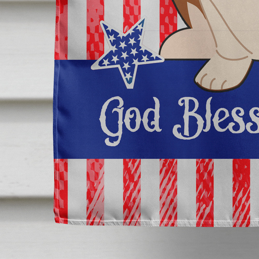 Patriotic USA Basset Hound House Flag 28x40 Porch Sleeve Pole Decorative Outside Yard Banner Artwork Wall Hanging, Polyester