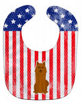 Patriotic USA Karelian Bear Dog Baby Bib Easy-Clean Baby Bib Baby Feeding Accessory Baby Mealtime Essential, 10 x 13, Multicolor