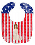 Patriotic USA Borzoi Baby Bib Easy-Clean Baby Bib Baby Feeding Accessory Baby Mealtime Essential, 10 x 13, Multicolor