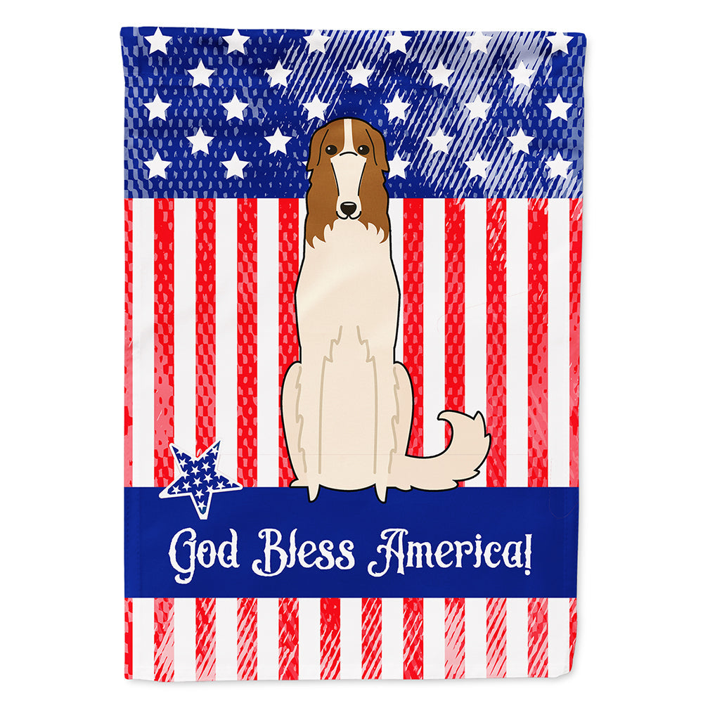 Patriotic USA Borzoi House Flag 28x40 Porch Sleeve Pole Decorative Outside Yard Banner Artwork Wall Hanging, Polyester