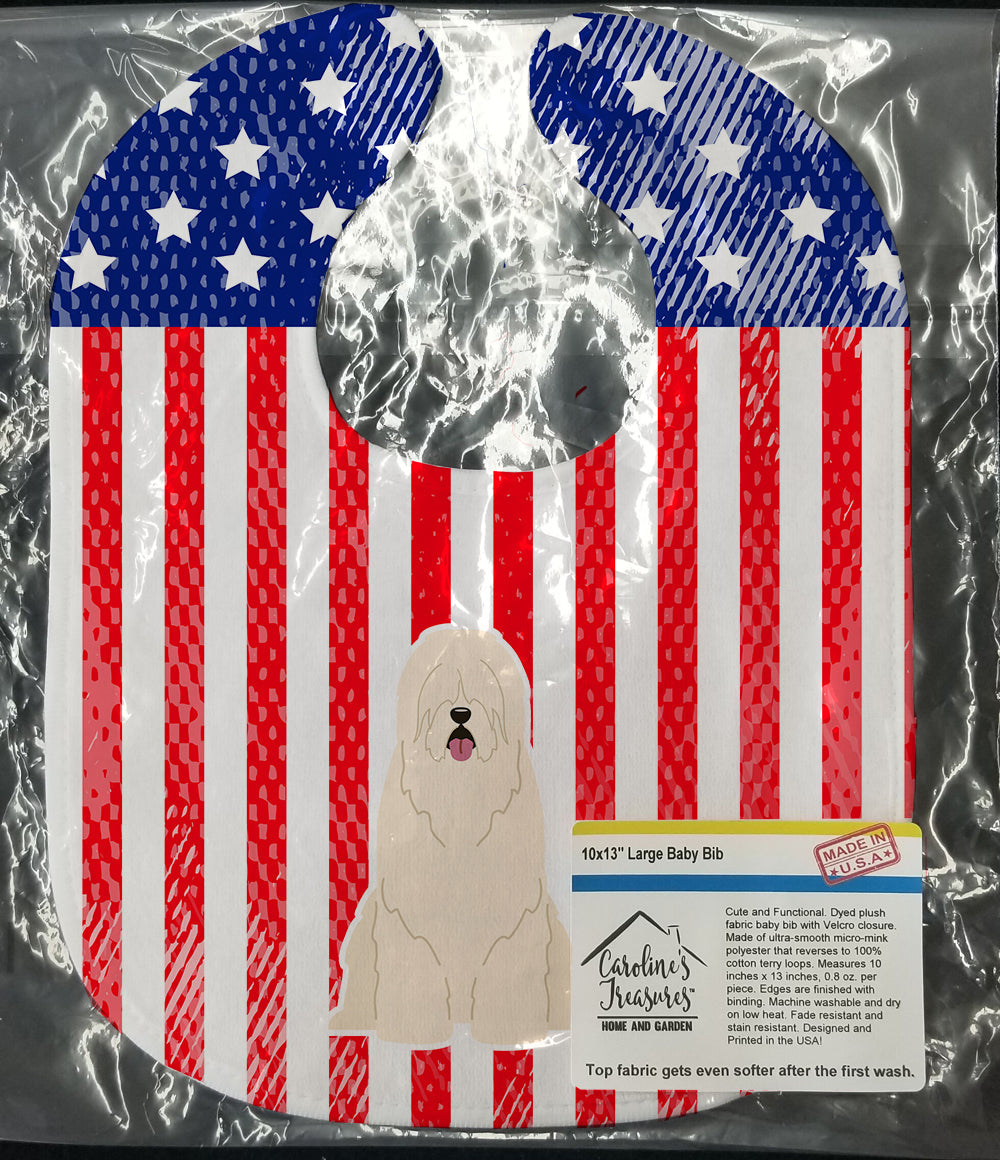 Patriotic USA South Russian Sheepdog Baby Bib Easy-Clean Baby Bib Baby Feeding Accessory Baby Mealtime Essential, 10 x 13, Multicolor
