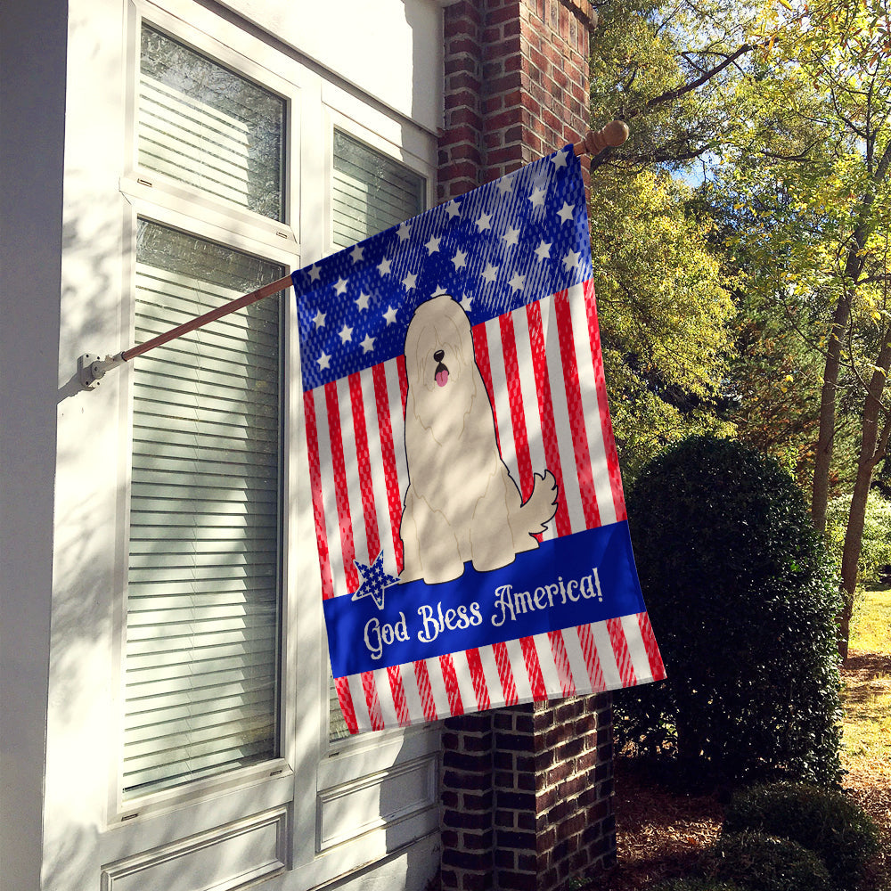 Patriotic USA South Russian Sheepdog House Flag 28x40 Porch Sleeve Pole Decorative Outside Yard Banner Artwork Wall Hanging, Polyester
