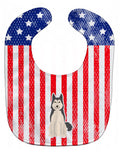 Patriotic USA West Siberian Laika Spitz Baby Bib Easy-Clean Baby Bib Baby Feeding Accessory Baby Mealtime Essential, 10 x 13, Multicolor