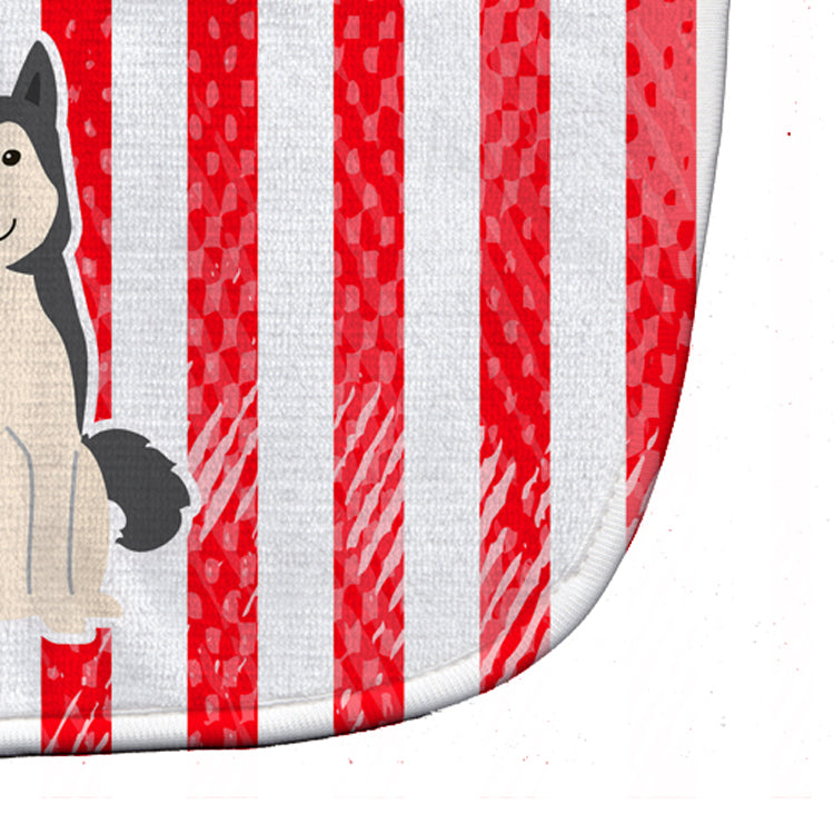 Patriotic USA West Siberian Laika Spitz Baby Bib Easy-Clean Baby Bib Baby Feeding Accessory Baby Mealtime Essential, 10 x 13, Multicolor