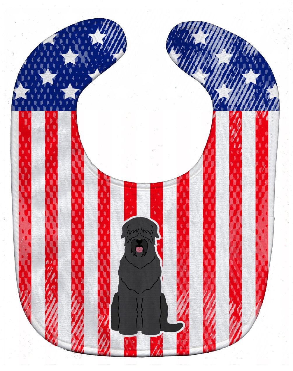Patriotic USA Black Russian Terrier Baby Bib Easy-Clean Baby Bib Baby Feeding Accessory Baby Mealtime Essential, 10 x 13, Multicolor