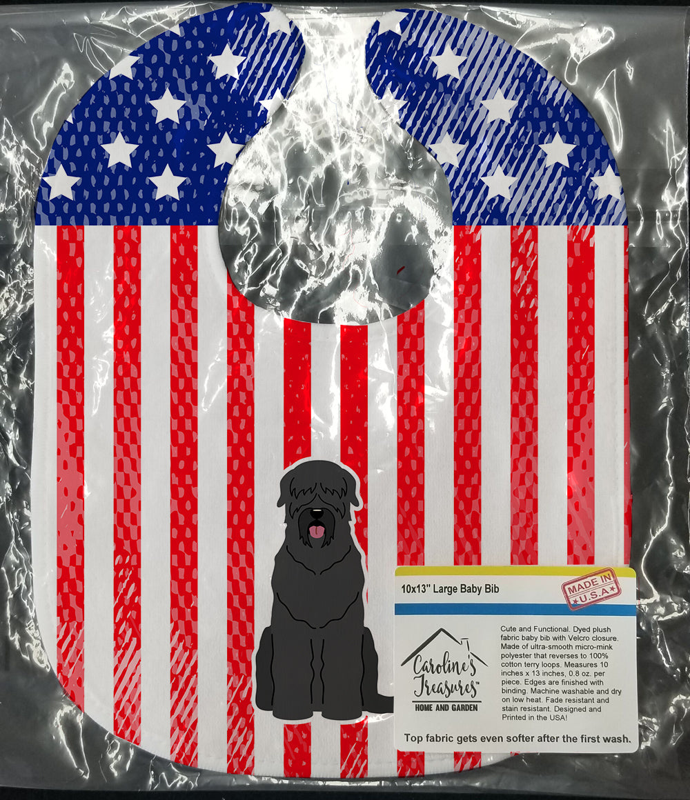 Patriotic USA Black Russian Terrier Baby Bib Easy-Clean Baby Bib Baby Feeding Accessory Baby Mealtime Essential, 10 x 13, Multicolor