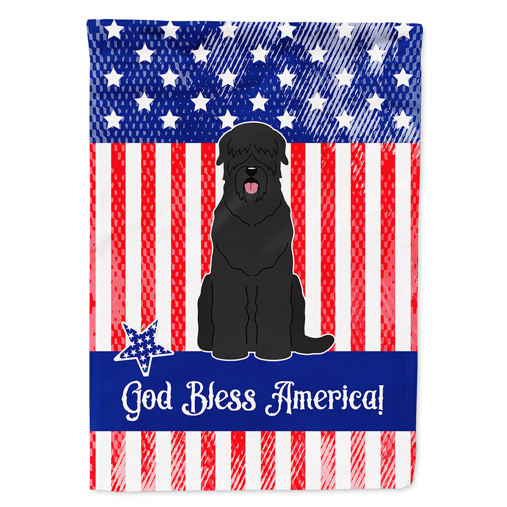 Patriotic USA Black Russian Terrier House Flag 28x40 Porch Sleeve Pole Decorative Outside Yard Banner Artwork Wall Hanging, Polyester