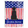 Patriotic USA Black Russian Terrier House Flag 28x40 Porch Sleeve Pole Decorative Outside Yard Banner Artwork Wall Hanging, Polyester