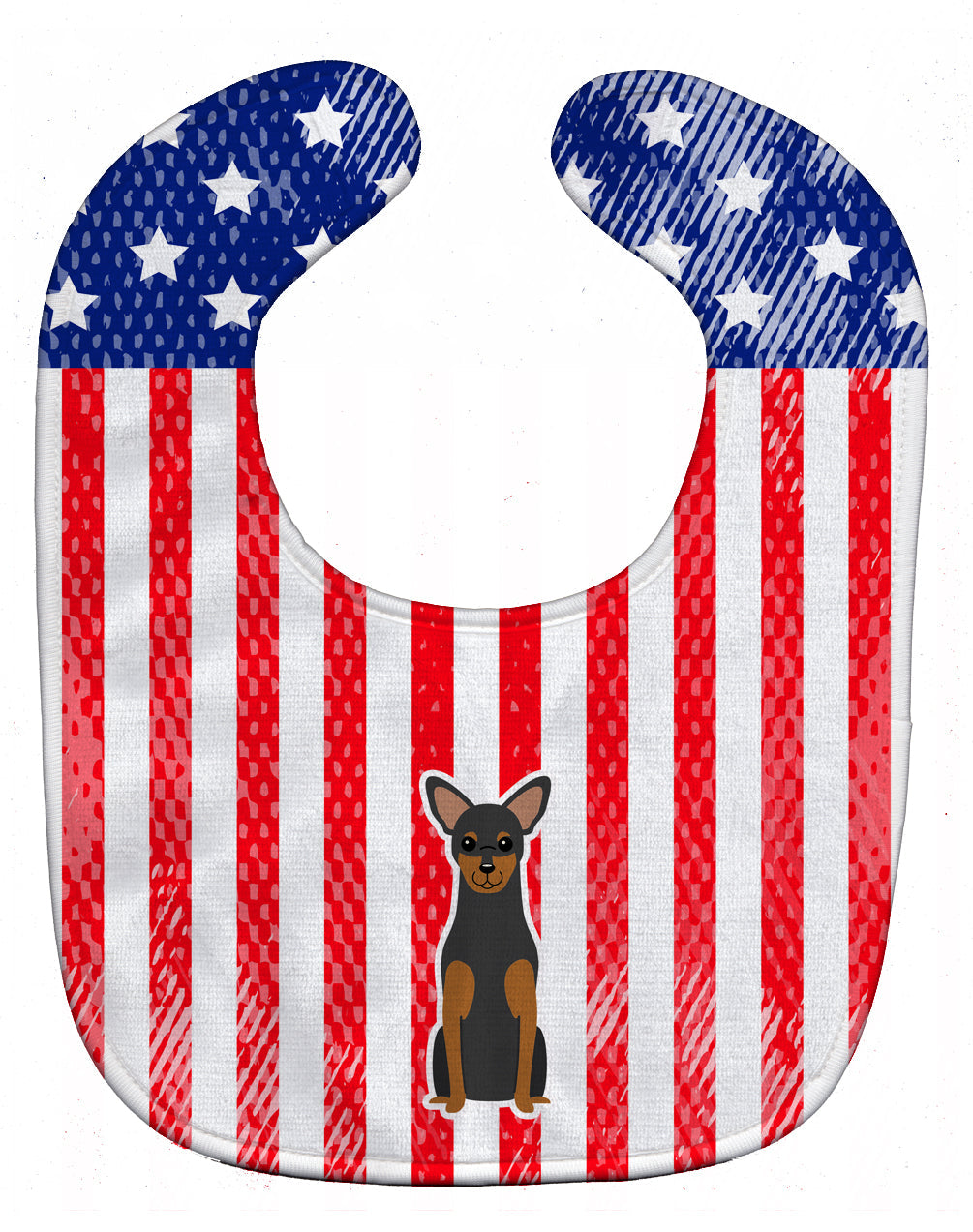 Patriotic USA Manchester Terrier Baby Bib Easy-Clean Baby Bib Baby Feeding Accessory Baby Mealtime Essential, 10 x 13, Multicolor
