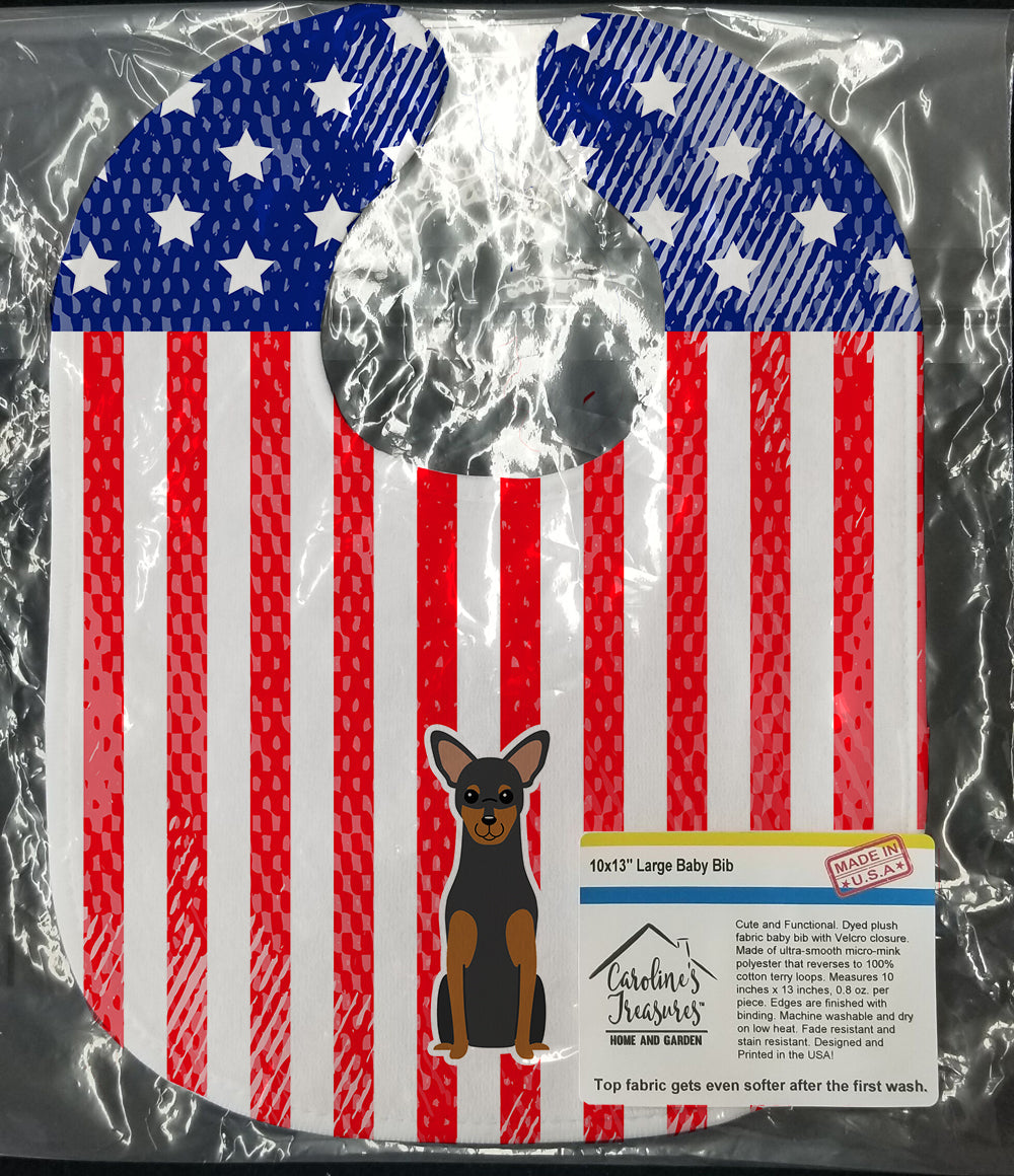 Patriotic USA Manchester Terrier Baby Bib Easy-Clean Baby Bib Baby Feeding Accessory Baby Mealtime Essential, 10 x 13, Multicolor