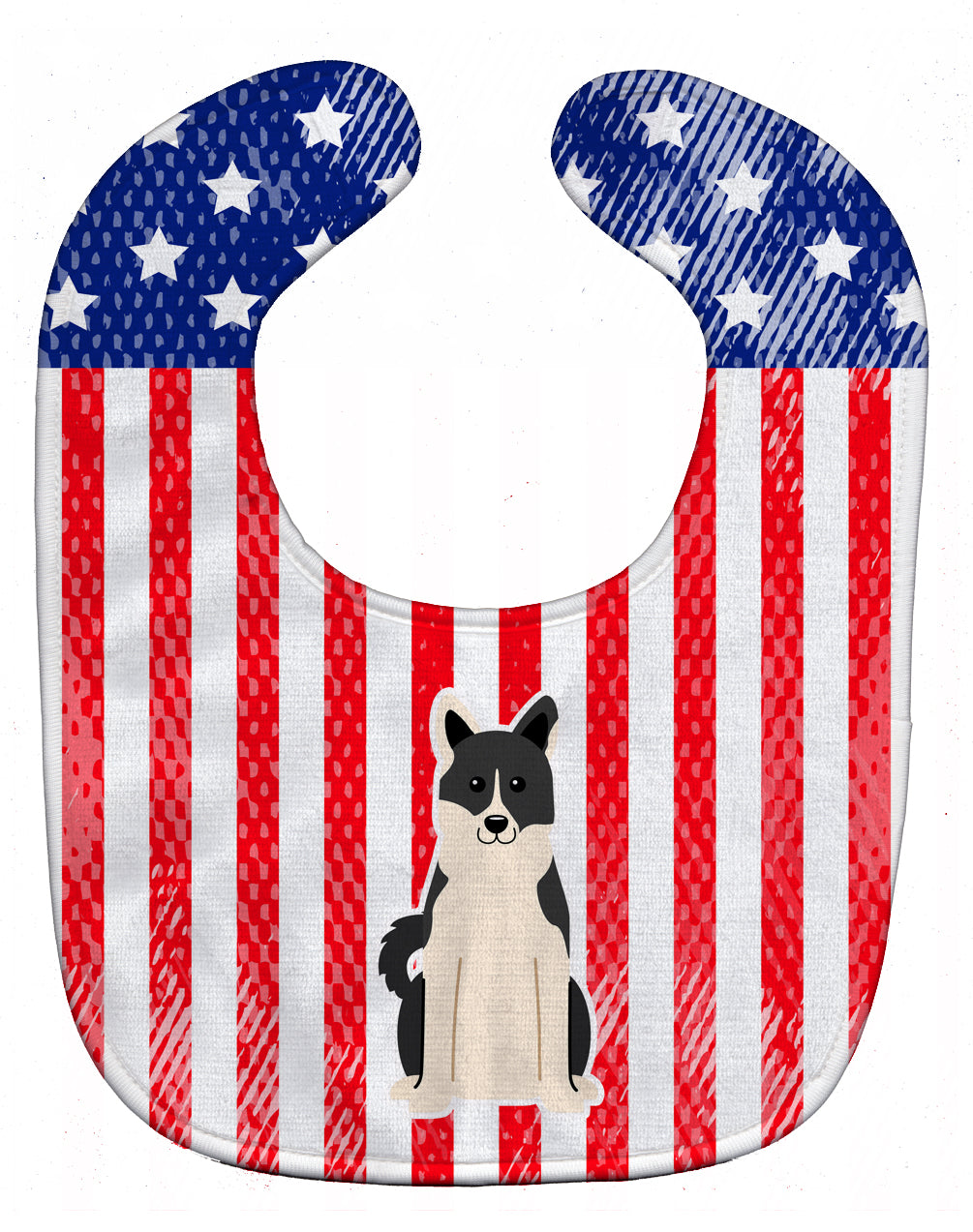 Patriotic USA Russo-European Laika Spitz Baby Bib Easy-Clean Baby Bib Baby Feeding Accessory Baby Mealtime Essential, 10 x 13, Multicolor