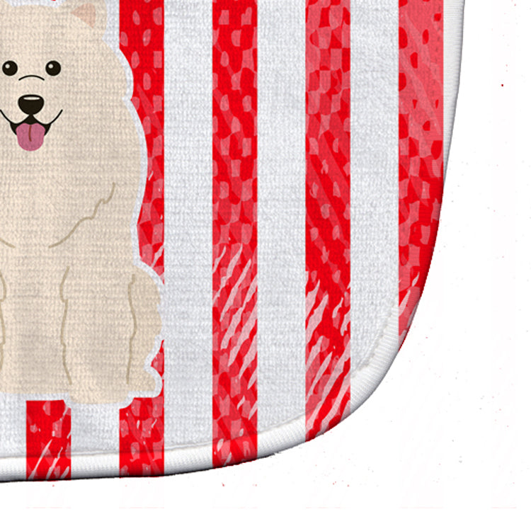 Patriotic USA Samoyed Baby Bib Easy-Clean Baby Bib Baby Feeding Accessory Baby Mealtime Essential, 10 x 13, Multicolor