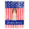 Patriotic USA Russian Spaniel House Flag 28x40 Porch Sleeve Pole Decorative Outside Yard Banner Artwork Wall Hanging, Polyester