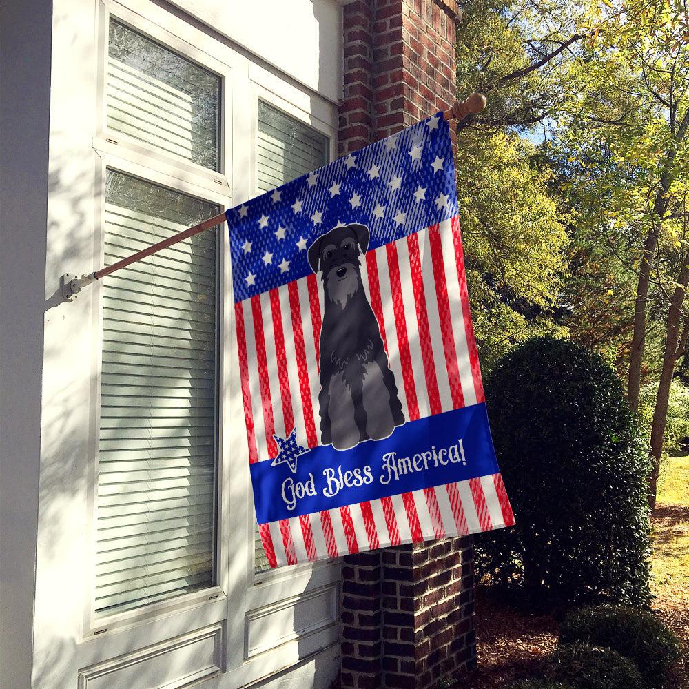 Patriotic USA Standard Schnauzer Black House Flag 28x40 Porch Sleeve Pole Decorative Outside Yard Banner Artwork Wall Hanging, Polyester