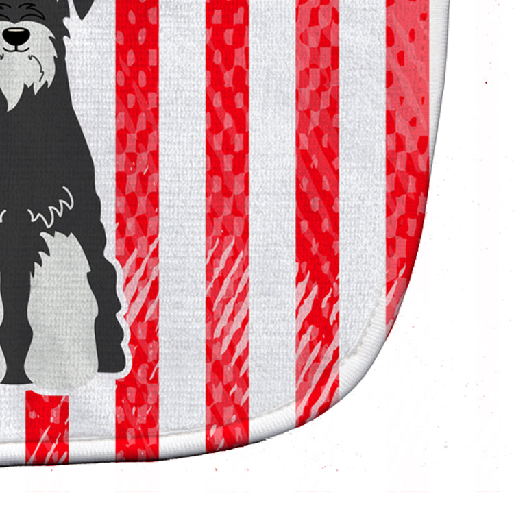 Patriotic USA Standard Schnauzer Salt and Pepper Baby Bib Easy-Clean Baby Bib Baby Feeding Accessory Baby Mealtime Essential, 10 x 13, Multicolor
