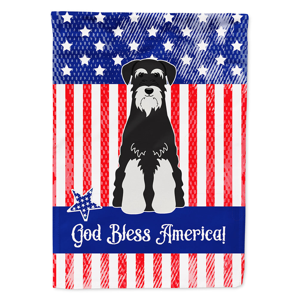 Patriotic USA Standard Schnauzer Salt and Pepper House Flag 28x40 Porch Sleeve Pole Decorative Outside Yard Banner Artwork Wall Hanging, Polyester