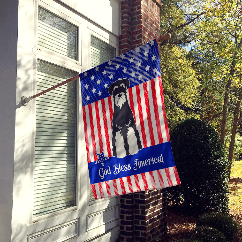 Patriotic USA Standard Schnauzer Salt and Pepper House Flag 28x40 Porch Sleeve Pole Decorative Outside Yard Banner Artwork Wall Hanging, Polyester