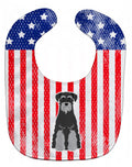 Patriotic USA Standard Schnauzer Black Grey Baby Bib Easy-Clean Baby Bib Baby Feeding Accessory Baby Mealtime Essential, 10 x 13, Multicolor