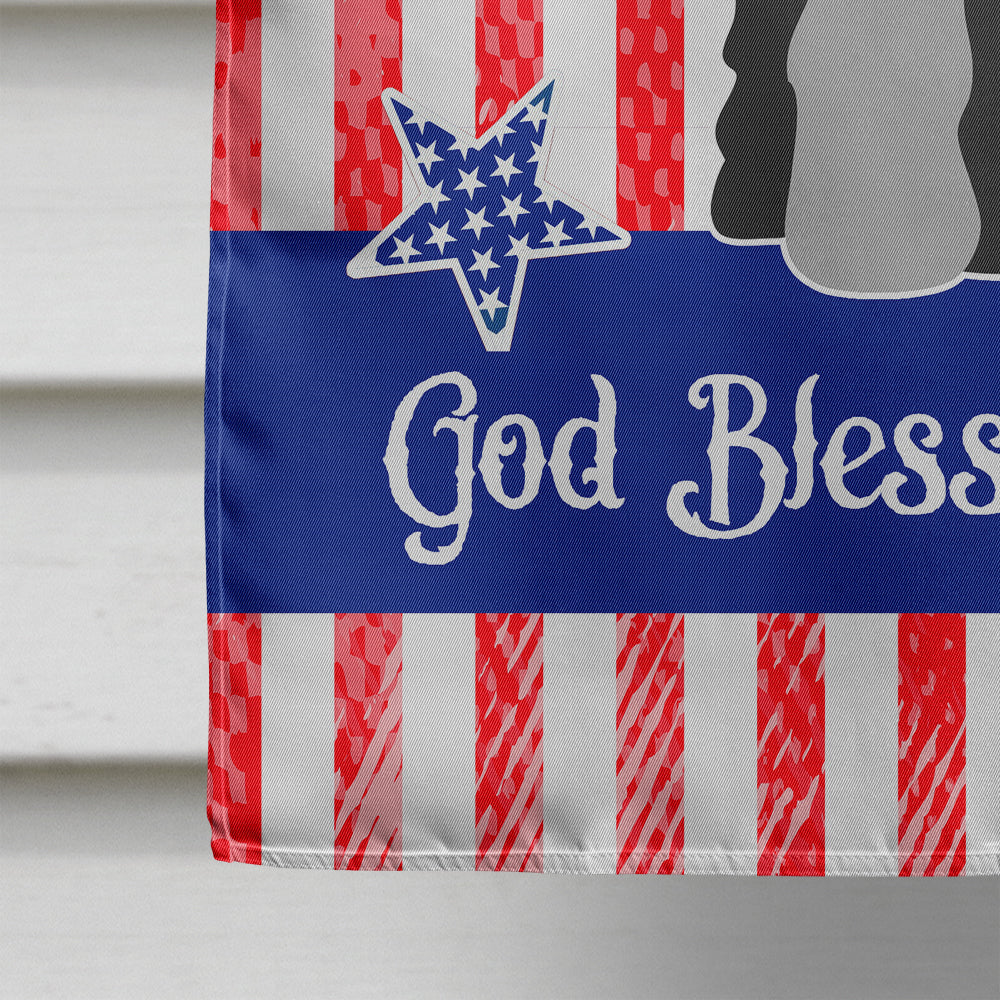 Patriotic USA Standard Schnauzer Black Grey House Flag 28x40 Porch Sleeve Pole Decorative Outside Yard Banner Artwork Wall Hanging, Polyester