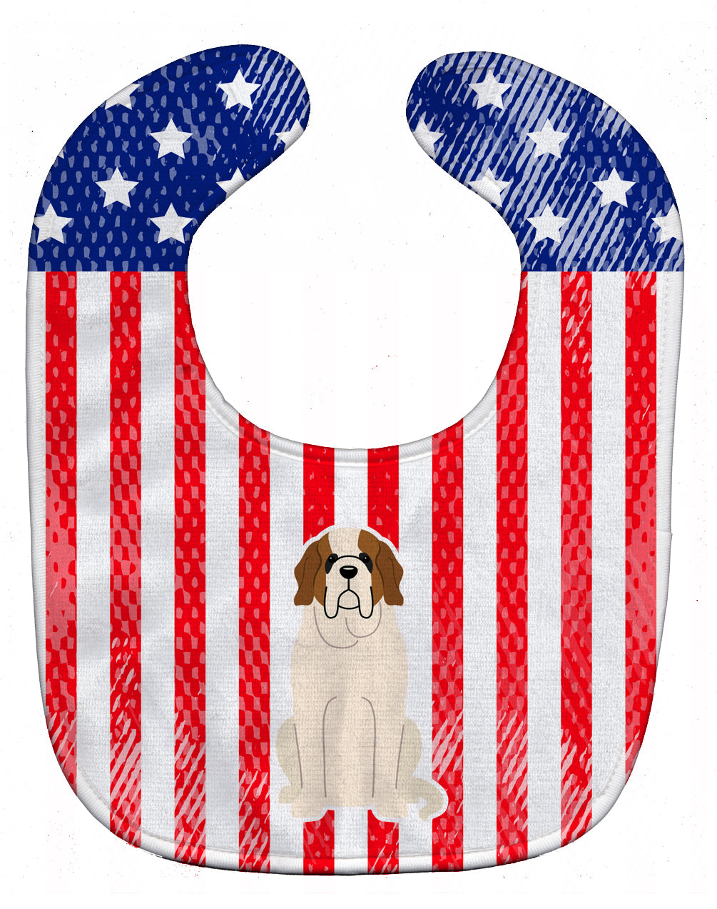 Patriotic USA Saint Bernard Baby Bib Easy-Clean Baby Bib Baby Feeding Accessory Baby Mealtime Essential, 10 x 13, Multicolor
