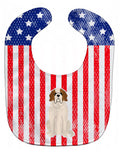 Patriotic USA Saint Bernard Baby Bib Easy-Clean Baby Bib Baby Feeding Accessory Baby Mealtime Essential, 10 x 13, Multicolor
