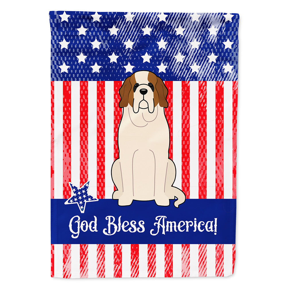 Patriotic USA Saint Bernard House Flag 28x40 Porch Sleeve Pole Decorative Outside Yard Banner Artwork Wall Hanging, Polyester