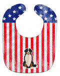 Patriotic USA Bernese Mountain Dog Baby Bib Easy-Clean Baby Bib Baby Feeding Accessory Baby Mealtime Essential, 10 x 13, Multicolor