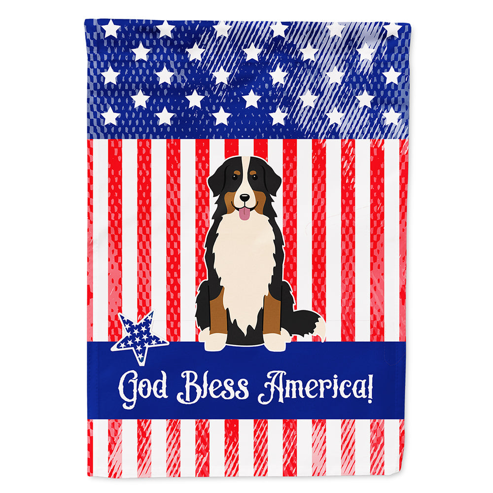 Patriotic USA Bernese Mountain Dog House Flag 28x40 Porch Sleeve Pole Decorative Outside Yard Banner Artwork Wall Hanging, Polyester