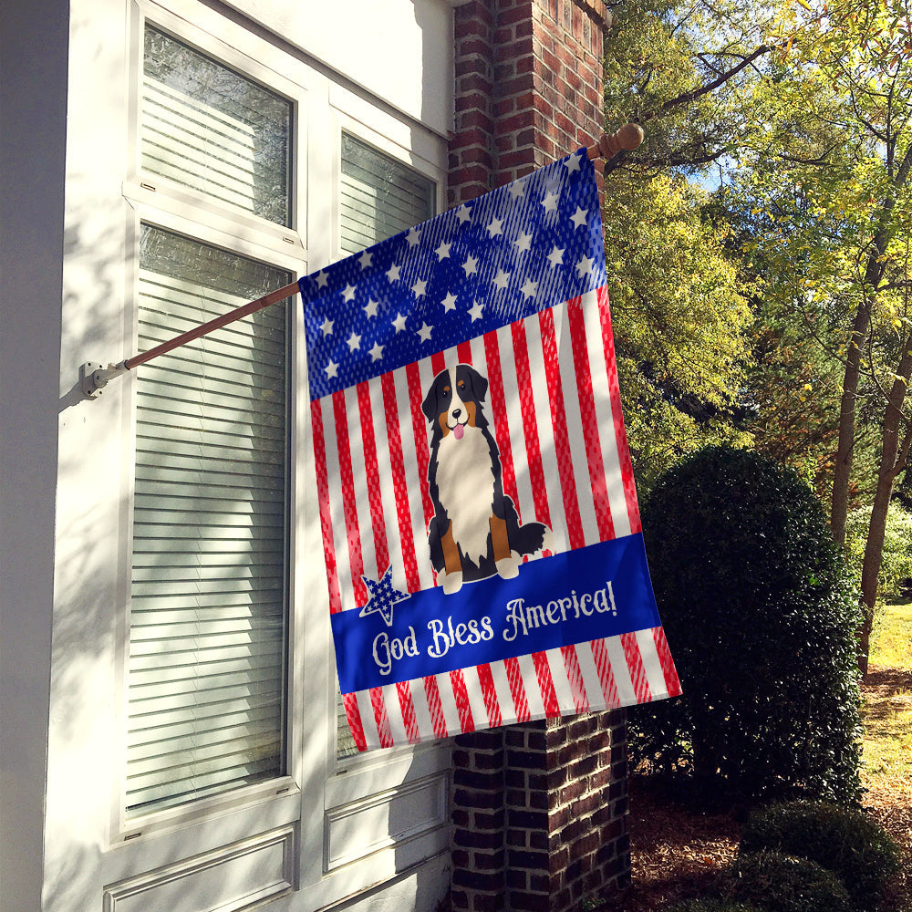 Patriotic USA Bernese Mountain Dog House Flag 28x40 Porch Sleeve Pole Decorative Outside Yard Banner Artwork Wall Hanging, Polyester