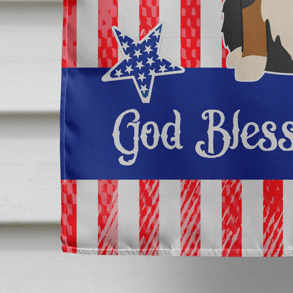 Patriotic USA Bernese Mountain Dog House Flag 28x40 Porch Sleeve Pole Decorative Outside Yard Banner Artwork Wall Hanging, Polyester