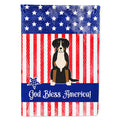 Patriotic USA Greater Swiss Mountain Dog House Flag 28x40 Porch Sleeve Pole Decorative Outside Yard Banner Artwork Wall Hanging, Polyester