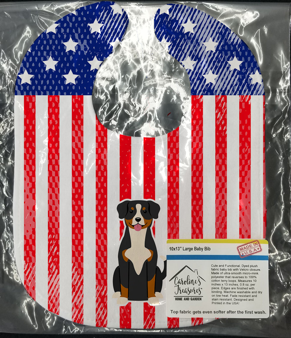 Patriotic USA Entlebucher Baby Bib Easy-Clean Baby Bib Baby Feeding Accessory Baby Mealtime Essential, 10 x 13, Multicolor