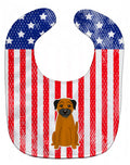 Patriotic USA Border Terrier Baby Bib Easy-Clean Baby Bib Baby Feeding Accessory Baby Mealtime Essential, 10 x 13, Multicolor