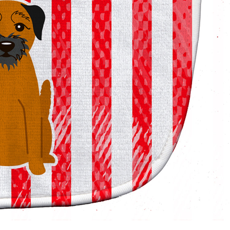 Patriotic USA Border Terrier Baby Bib Easy-Clean Baby Bib Baby Feeding Accessory Baby Mealtime Essential, 10 x 13, Multicolor