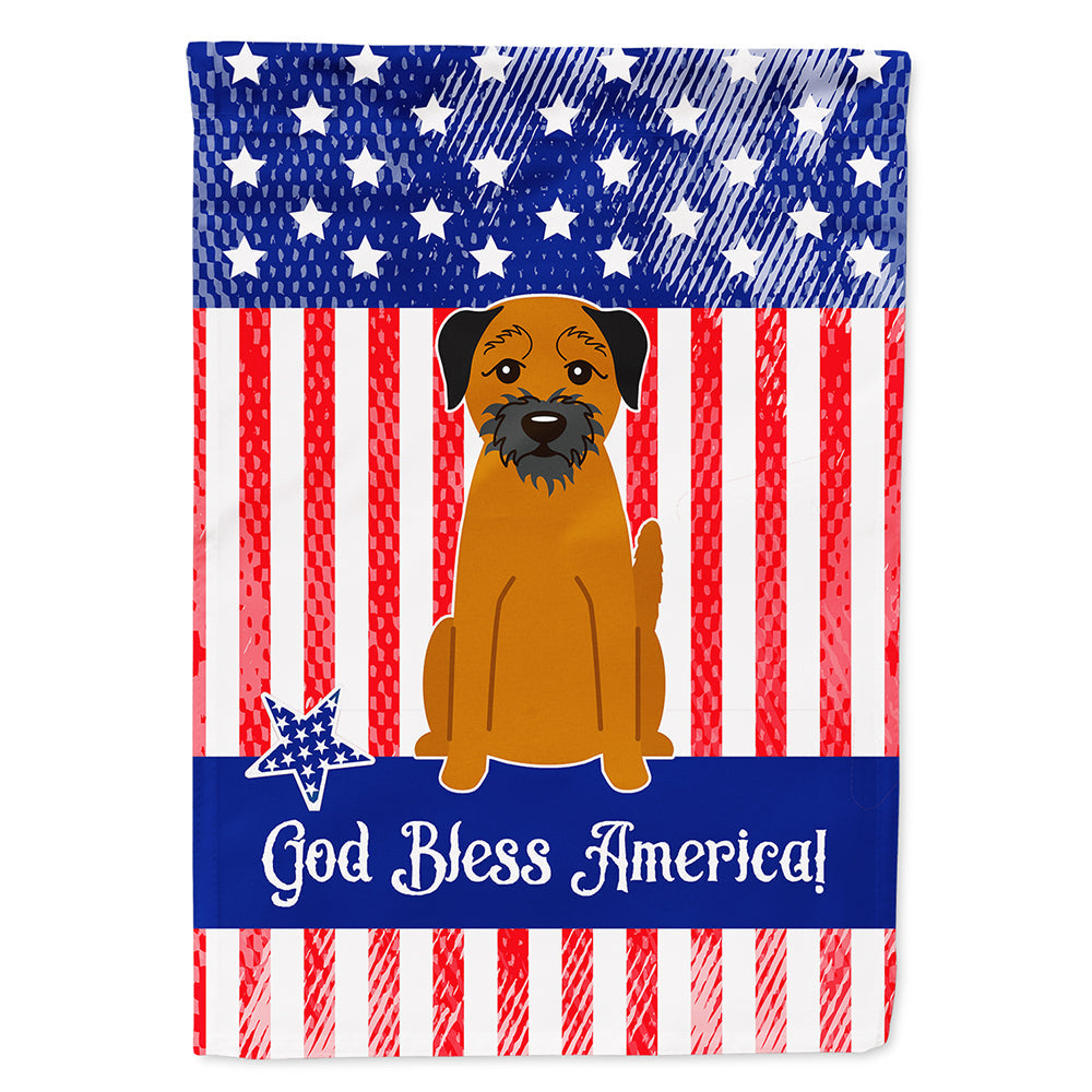 Patriotic USA Border Terrier House Flag 28x40 Porch Sleeve Pole Decorative Outside Yard Banner Artwork Wall Hanging, Polyester