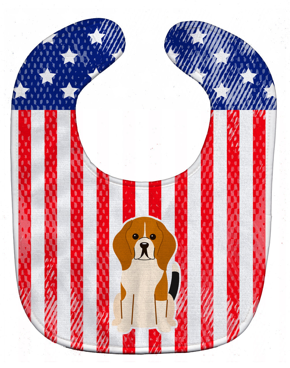 Patriotic USA Beagle Tricolor Baby Bib Easy-Clean Baby Bib Baby Feeding Accessory Baby Mealtime Essential, 10 x 13, Multicolor