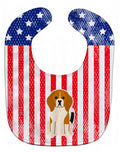 Patriotic USA Beagle Tricolor Baby Bib Easy-Clean Baby Bib Baby Feeding Accessory Baby Mealtime Essential, 10 x 13, Multicolor