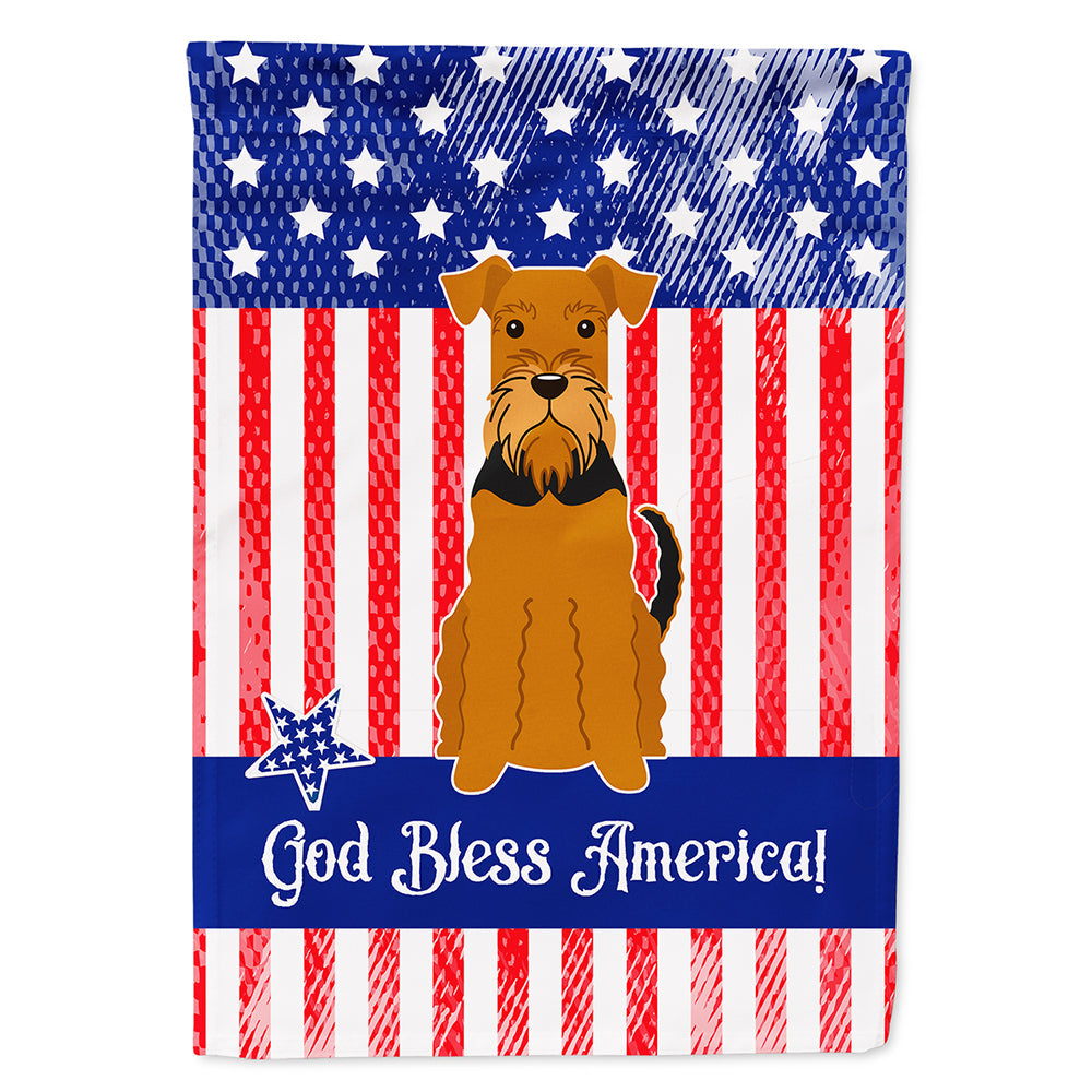Patriotic USA Airedale House Flag 28x40 Porch Sleeve Pole Decorative Outside Yard Banner Artwork Wall Hanging, Polyester