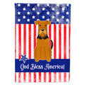 Patriotic USA Airedale House Flag 28x40 Porch Sleeve Pole Decorative Outside Yard Banner Artwork Wall Hanging, Polyester