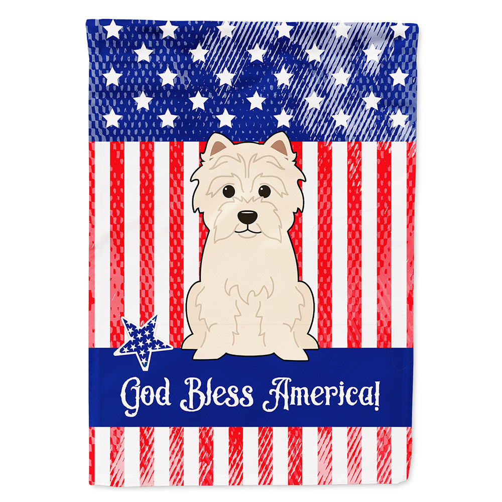 Patriotic USA Westie House Flag 28x40 Porch Sleeve Pole Decorative Outside Yard Banner Artwork Wall Hanging, Polyester