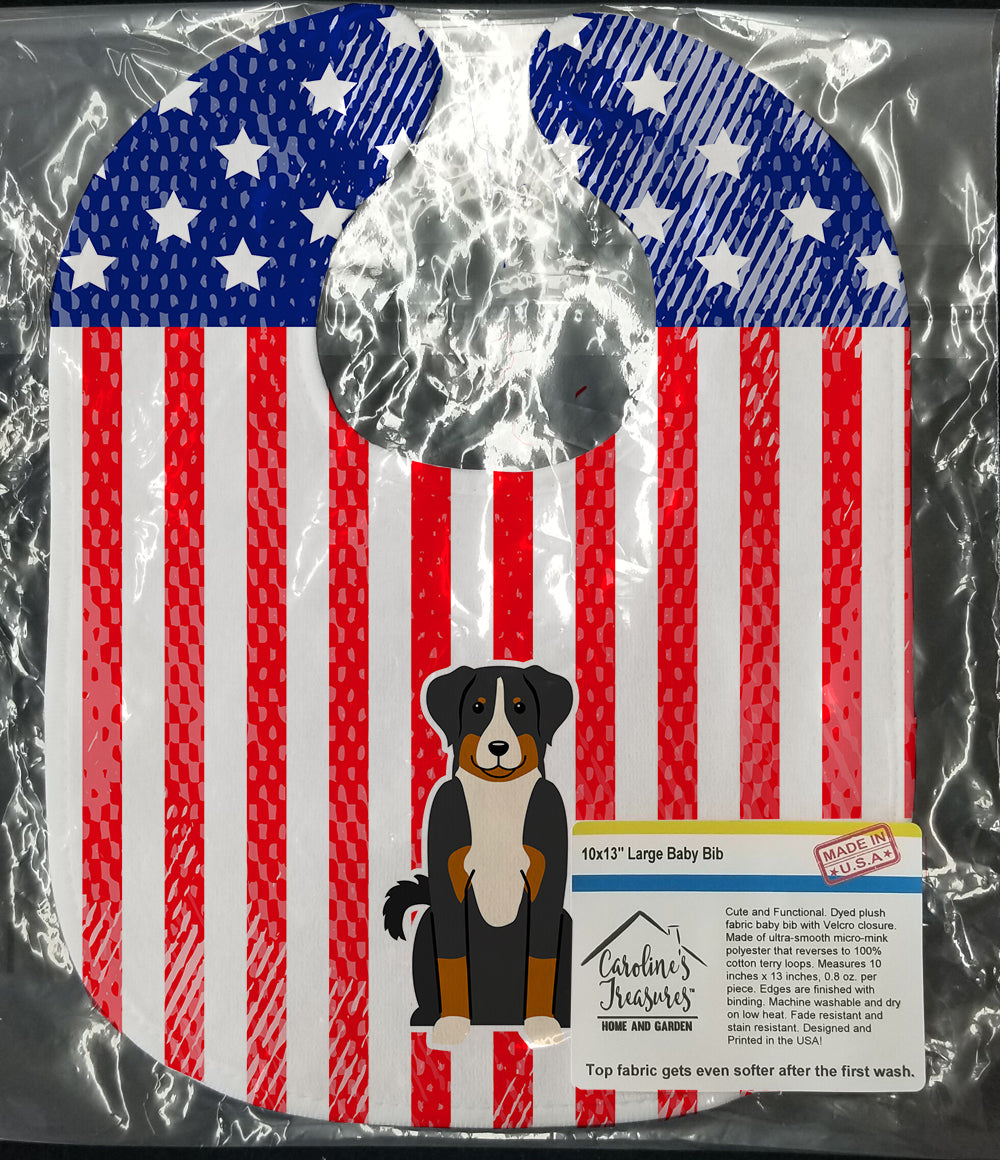 Patriotic USA Appenzeller Sennenhund Baby Bib Easy-Clean Baby Bib Baby Feeding Accessory Baby Mealtime Essential, 10 x 13, Multicolor
