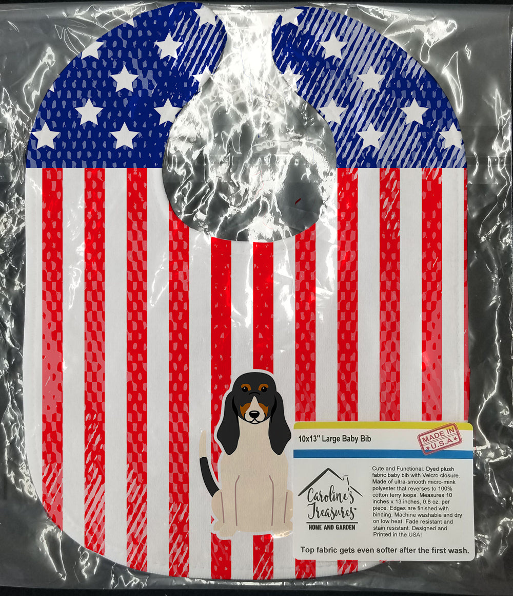 Patriotic USA Swiss Hound Baby Bib Easy-Clean Baby Bib Baby Feeding Accessory Baby Mealtime Essential, 10 x 13, Multicolor