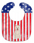 Patriotic USA White German Shepherd Baby Bib Easy-Clean Baby Bib Baby Feeding Accessory Baby Mealtime Essential, 10 x 13, Multicolor
