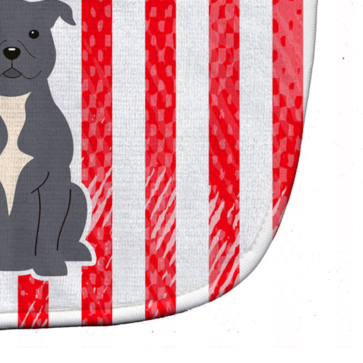 Patriotic USA Staffordshire Bull Terrier Blue Baby Bib Easy-Clean Baby Bib Baby Feeding Accessory Baby Mealtime Essential, 10 x 13, Multicolor