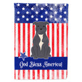Patriotic USA Staffordshire Bull Terrier Blue House Flag 28x40 Porch Sleeve Pole Decorative Outside Yard Banner Artwork Wall Hanging, Polyester