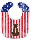 Patriotic USA Staffordshire Bull Terrier Chocolate Baby Bib Easy-Clean Baby Bib Baby Feeding Accessory Baby Mealtime Essential, 10 x 13, Multicolor