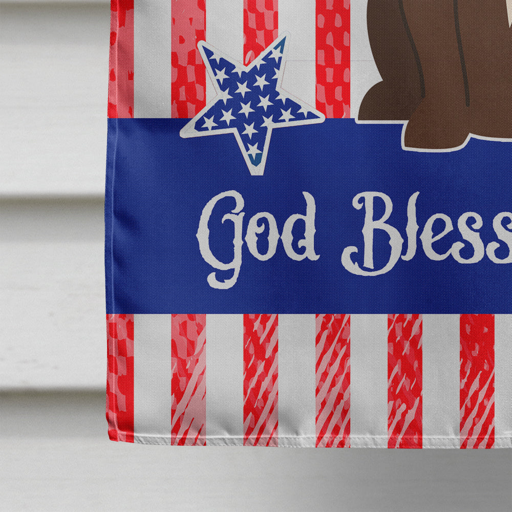Patriotic USA Staffordshire Bull Terrier Chocolate House Flag 28x40 Porch Sleeve Pole Decorative Outside Yard Banner Artwork Wall Hanging, Polyester