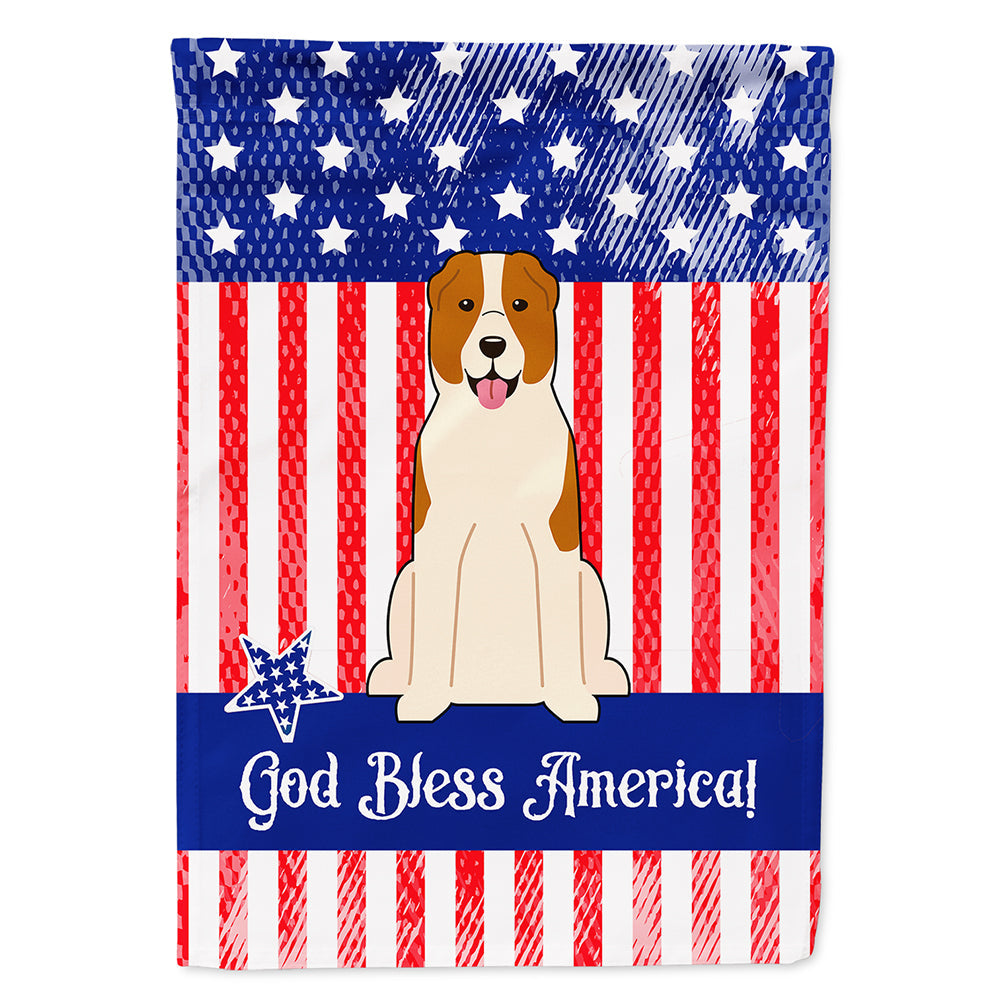 Patriotic USA Central Asian Shepherd Dog House Flag 28x40 Porch Sleeve Pole Decorative Outside Yard Banner Artwork Wall Hanging, Polyester