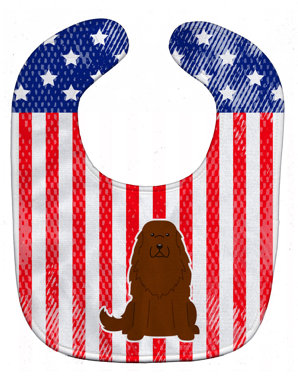 Patriotic USA Caucasian Shepherd Dog Baby Bib Easy-Clean Baby Bib Baby Feeding Accessory Baby Mealtime Essential, 10 x 13, Multicolor